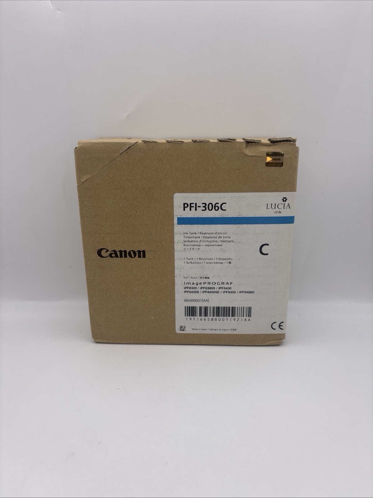 Genuine Canon PFI-306C (6659B001AA) Cyan Ink Tank EXP 2017
