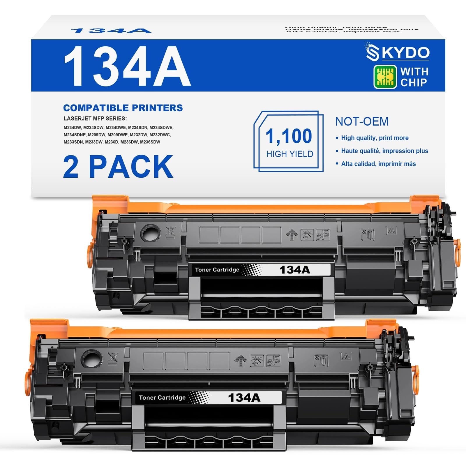 134A Black Toner Cartridge Compatible Replacement for HP 134 A 134X W1340A W1...