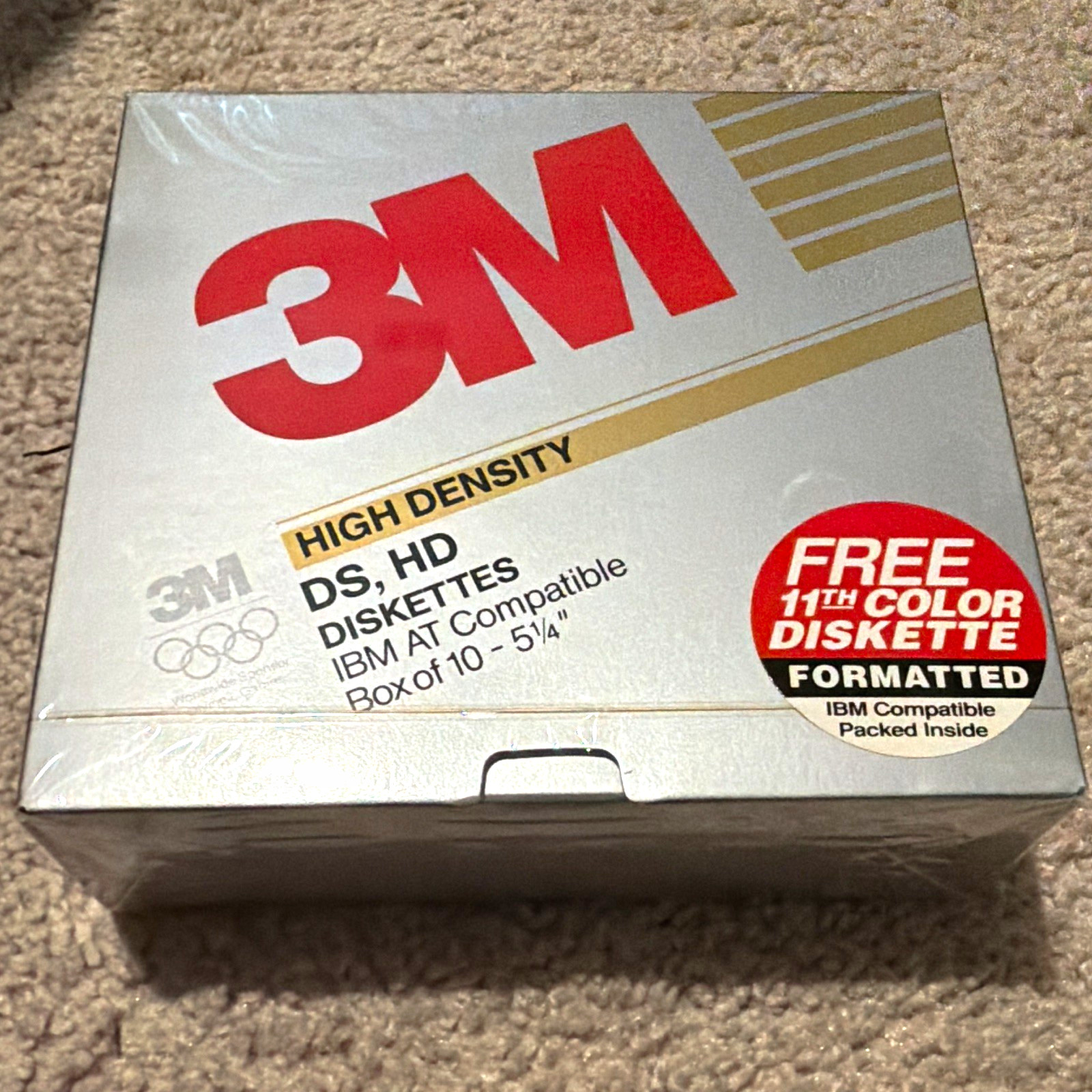 3M 5.25" 1.6MB DS/HD Double Sided Preformatted Diskettes Box of 10 sealed