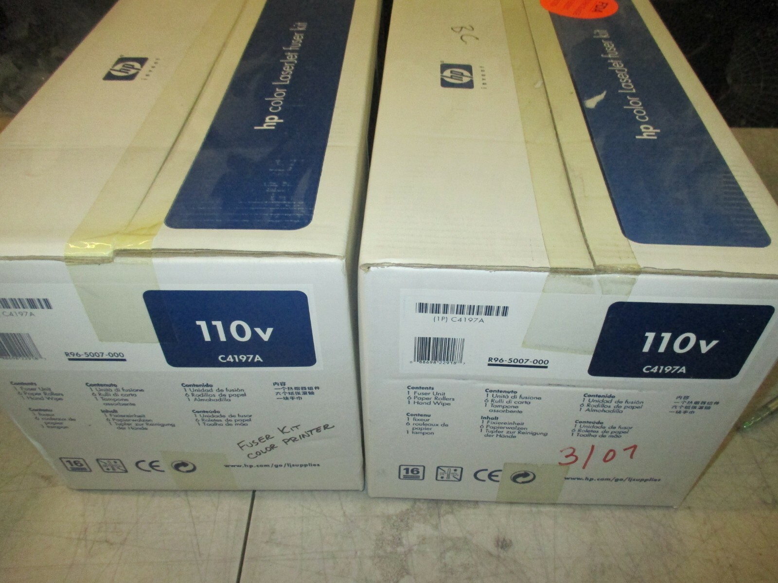 Lot of 2 HP Genuine C4197A Color LaserJet Fuser Kit for 4500/4550 New Sealed Box