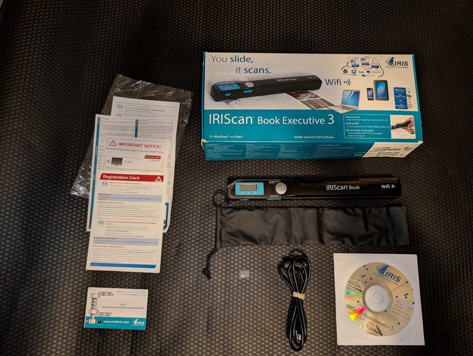 IRIScan Book Executive 3 Mobile Scanner & OCR (Windows & Mac Compatible) - VG