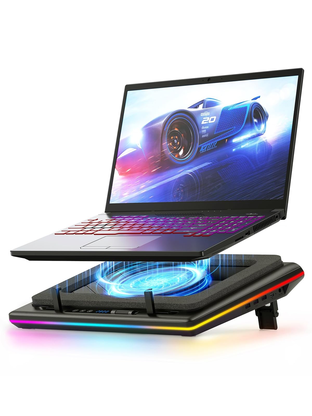 llano V12 Gaming Laptop Cooling Pad Cooler Black RGB