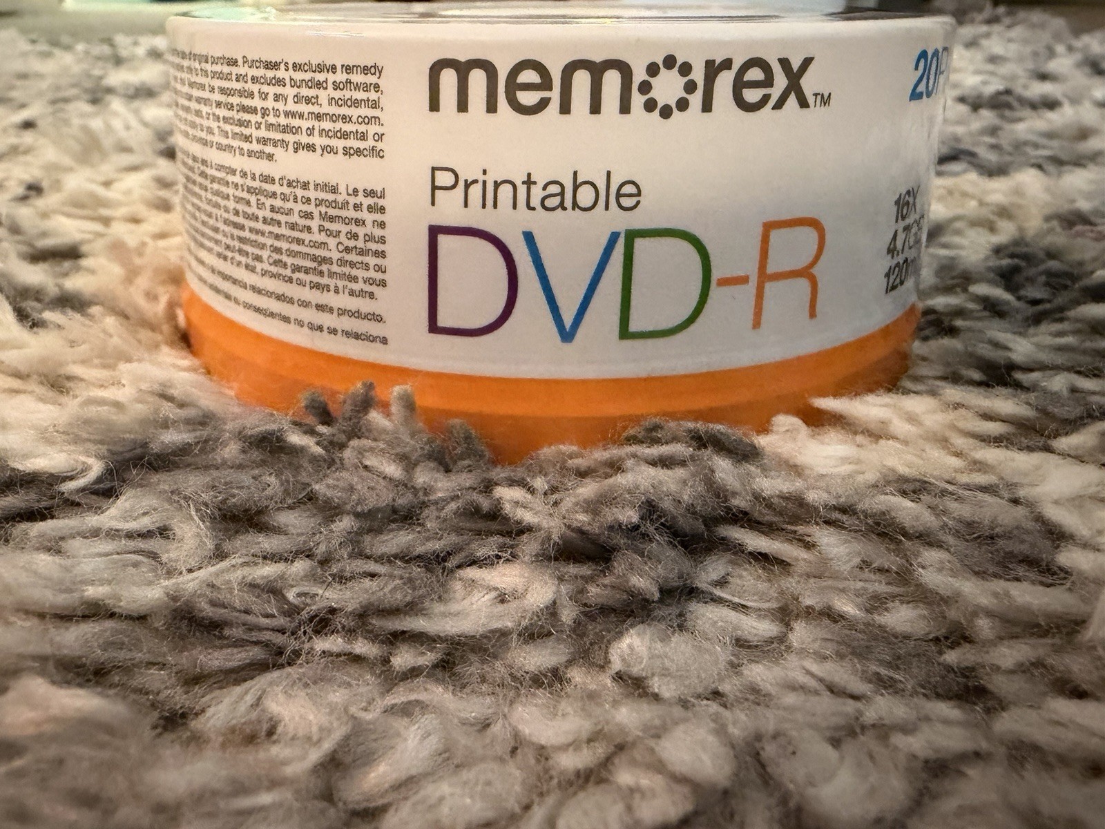 MEMOREX Printable DVD+R 20 Pack 16X 4.7GB 120Min Blank Media Spindle NEW Sealed