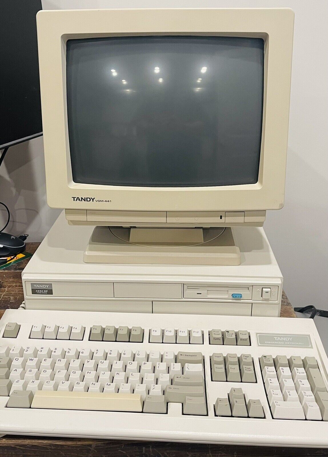 *RARE* Vintage Tandy 4850EP Computer w/ Keyboard, Monitor, Mouse, Accessories