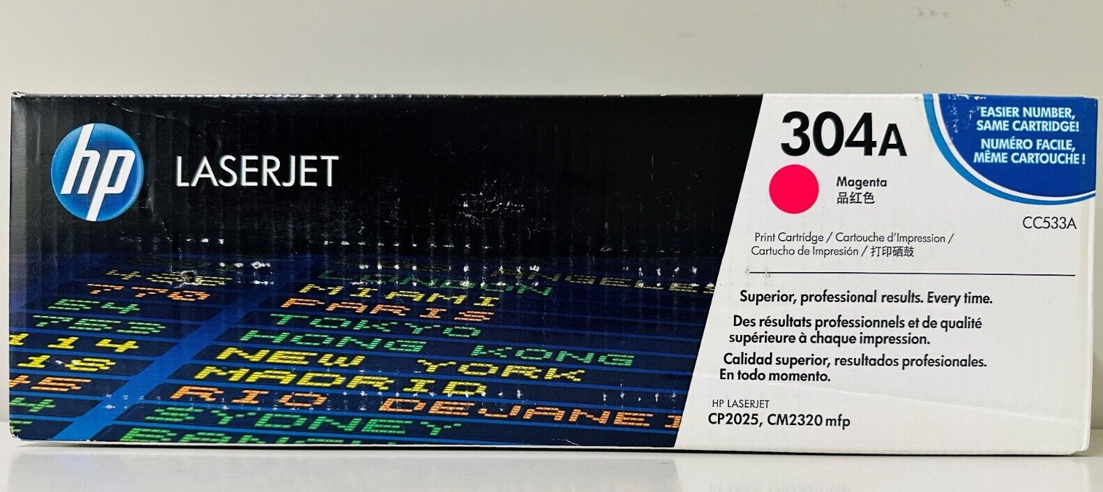 New Genuine HP 304A Magenta Toner Cartridge Box (CC533A) LaserJet CP2025