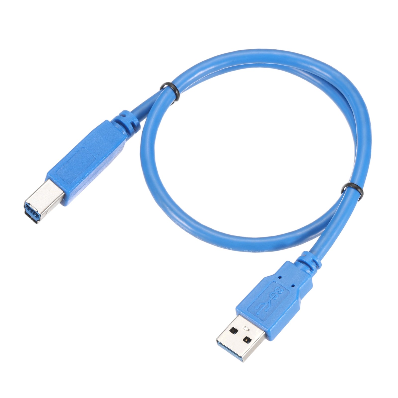 Printer Cable 1.6ft Square USB A to USB B 3.0 Male Cable for Printer Blue