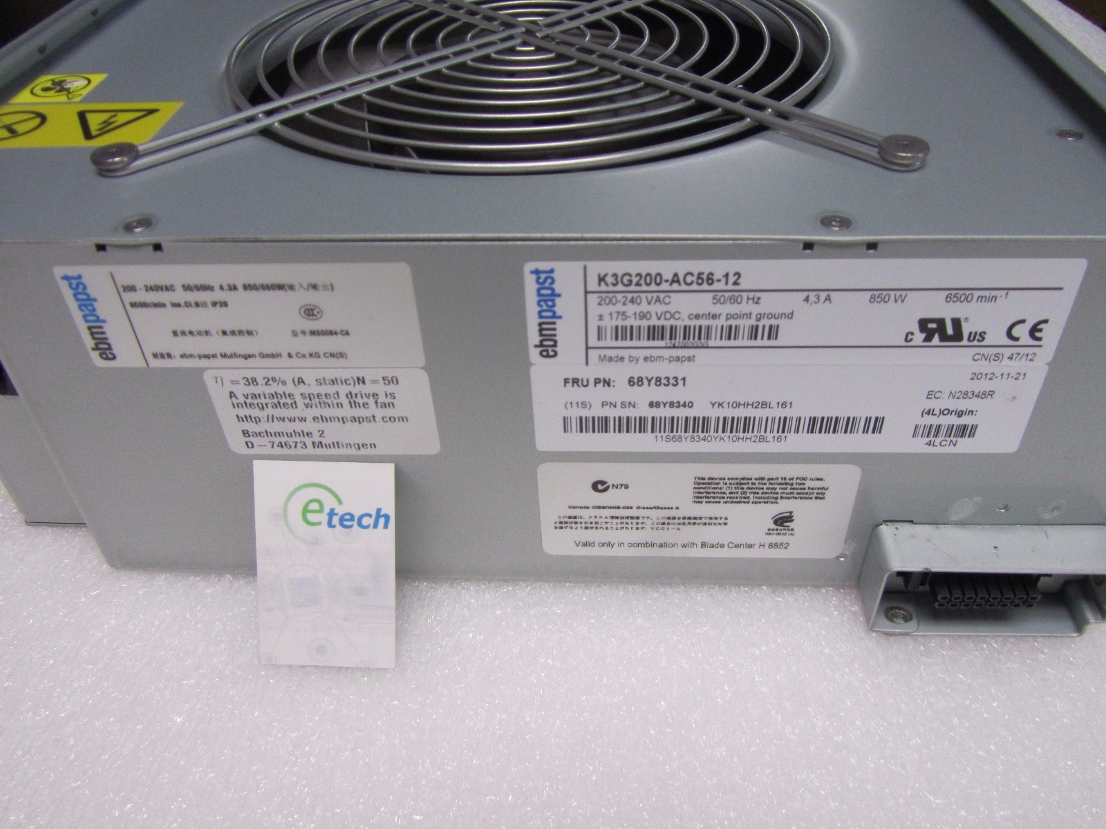 68Y8331 - IBM BladeCenter H BCH Enhanced Blower Module = 68Y8205