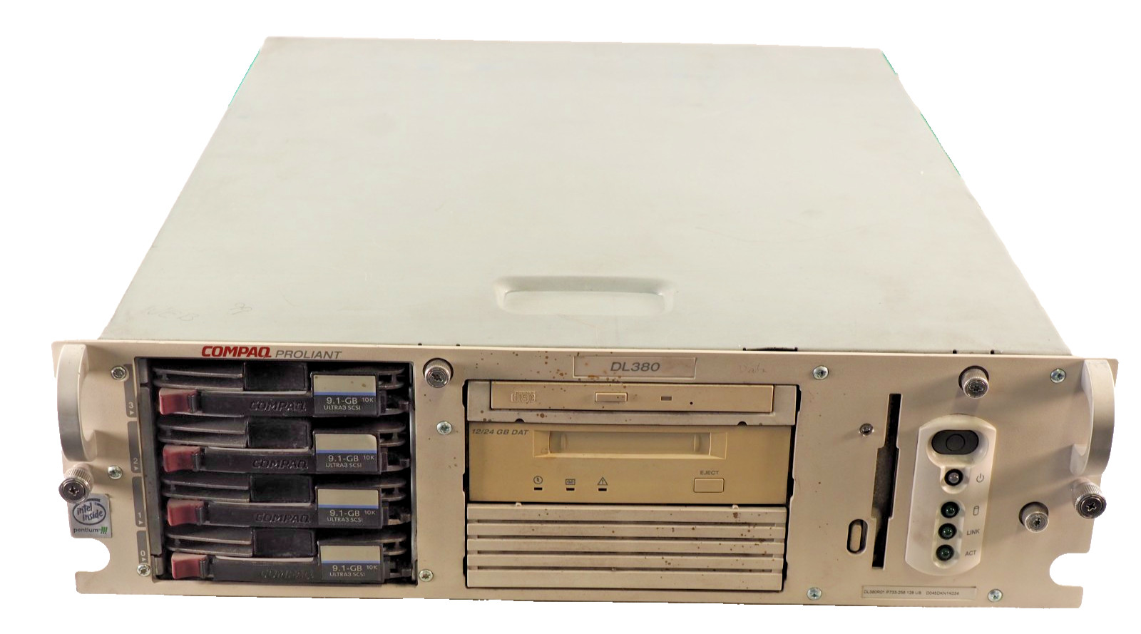 COMPAQ Proliant DL380 DL380R01 P733-256 Server Pentium III 256MB 4*9.1GB SCSI