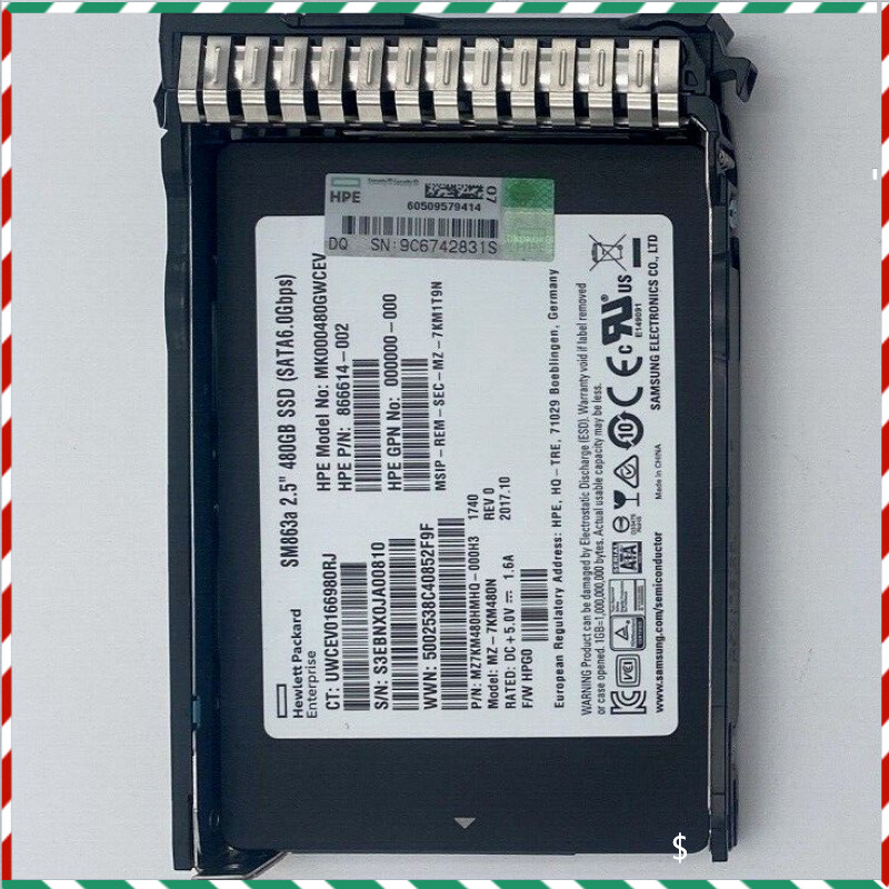 NEW HPE/Samsung 2.5" 480GB SATA 6G G11 Server SSD Replace P41527-001 P40502-B21