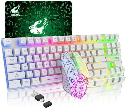 Teclado Y Mouse Inalambrico Gamer Razer Croma Gaming Iluminacion Teclas Para Pc