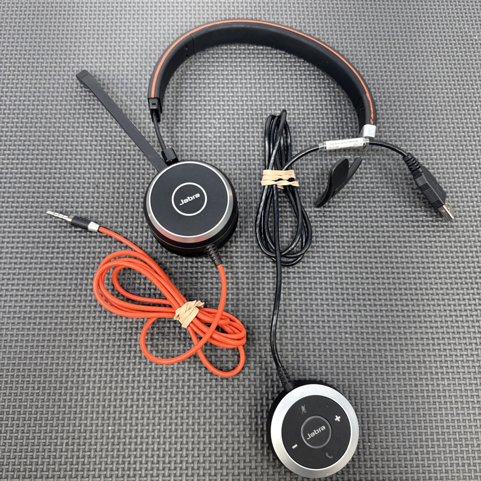 Jabra HSC017 Mono Wired Headset Black Red USB ENC010 Controller (Read)