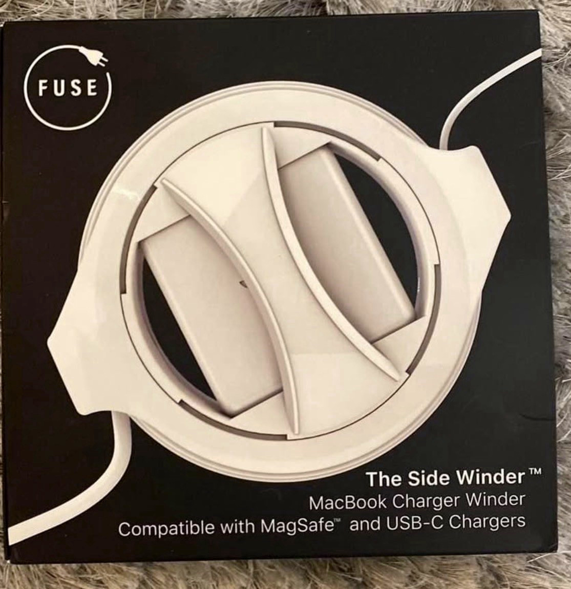 Fuse The Side Winder Cable Winder for MacBook Charger, White, Portable