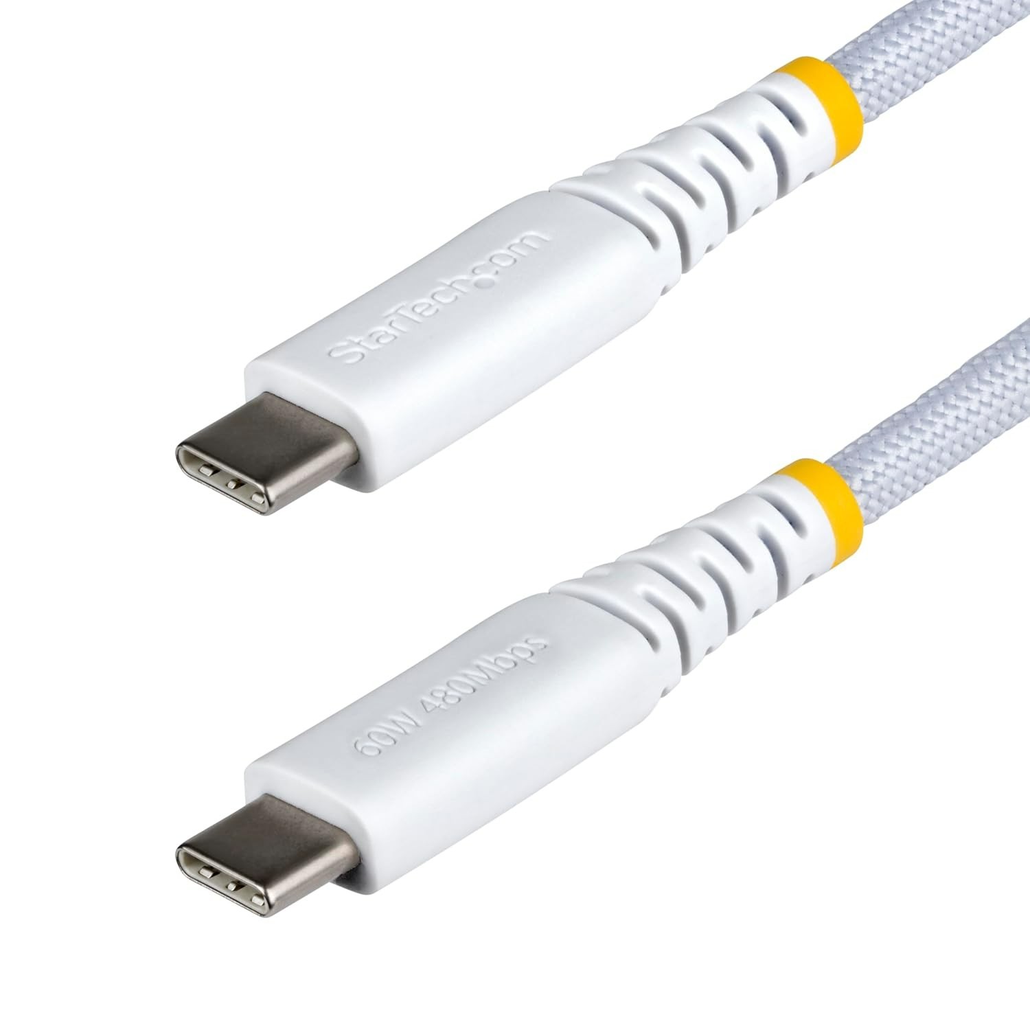 StarTech.com - USB2CC1FTNCBRWH - 1ft USB-C Charging Braided Cable - White