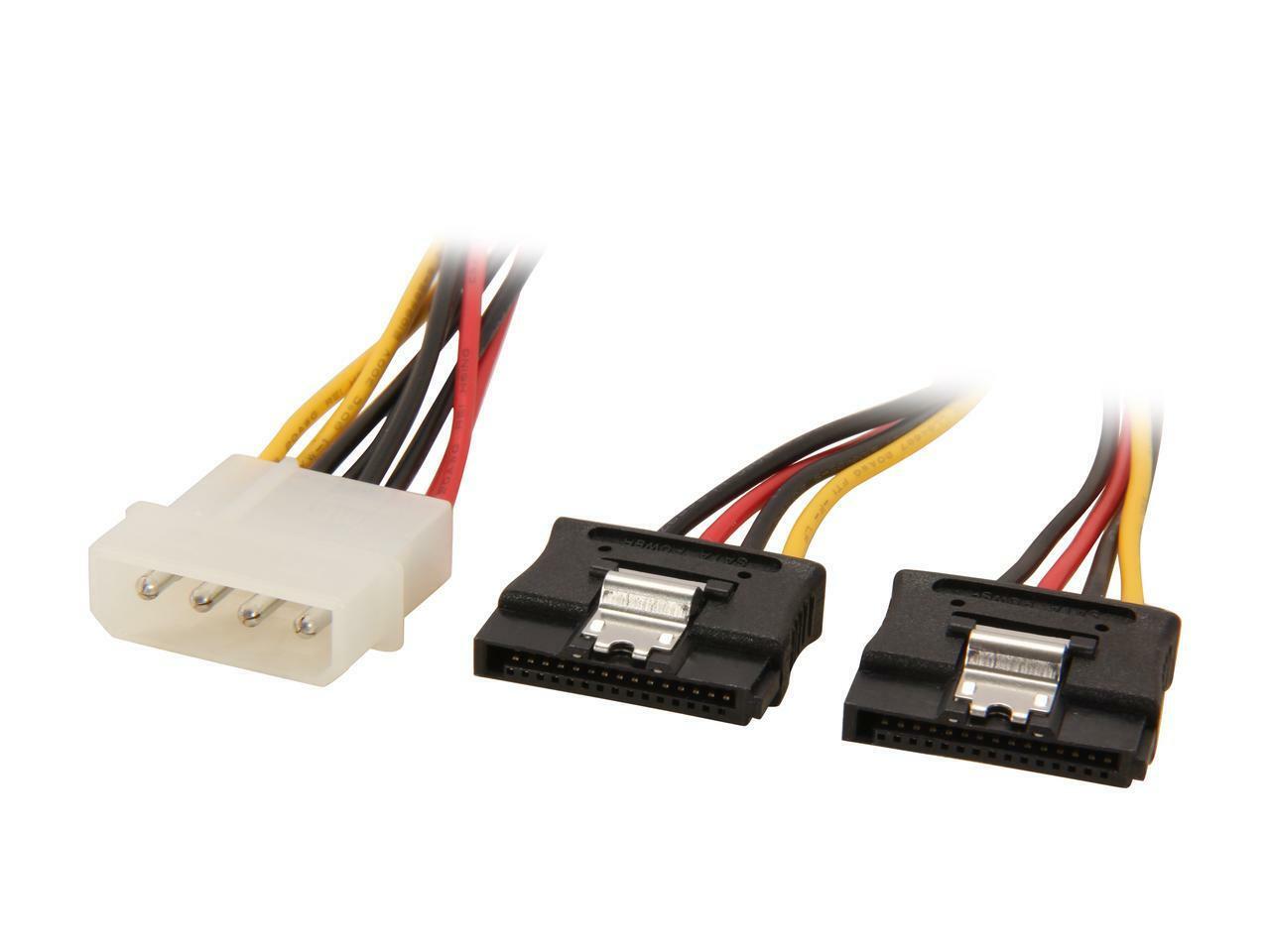 StarTech.com PYO2LP4LSATA 1 ft. LP4 to 2x Latching SATA Power Y Cable Splitter A