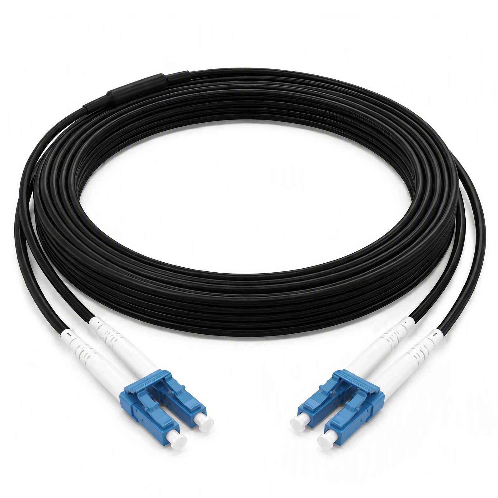 Fiber Patch Cord Armored TPU Singlemode Duplex UPC LC SC FC ST Black Cable 1-30m