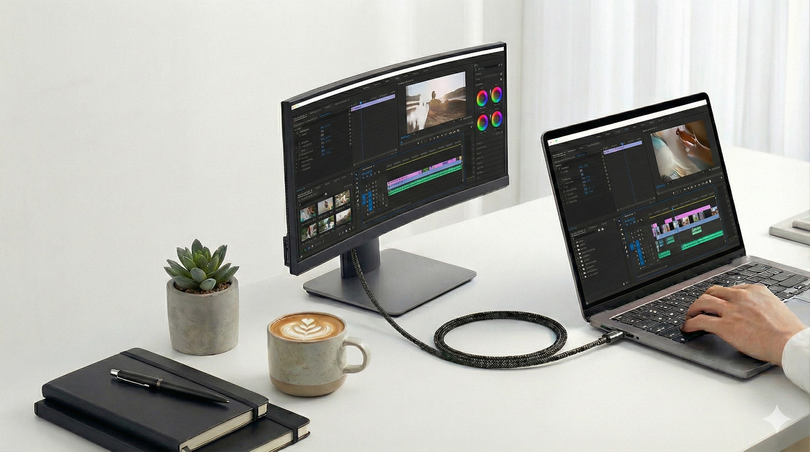 USB4 2.0 Thunderbolt 5 Braided Cable 80Gbps with 240W, 16K Video Support