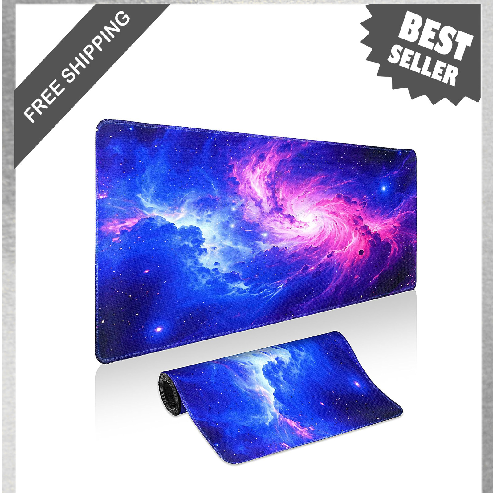 Gaming Mouse Pad Desk Mat Large Purple Galaxy Space 31.5x11.8 Inches Non Slip