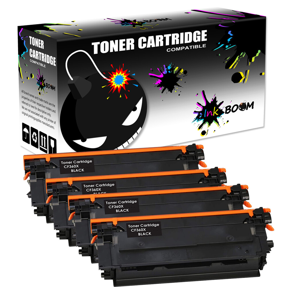 4 Black Toner replace for HP CF360X 508X Color LaserJet Enterprise M553n M577f