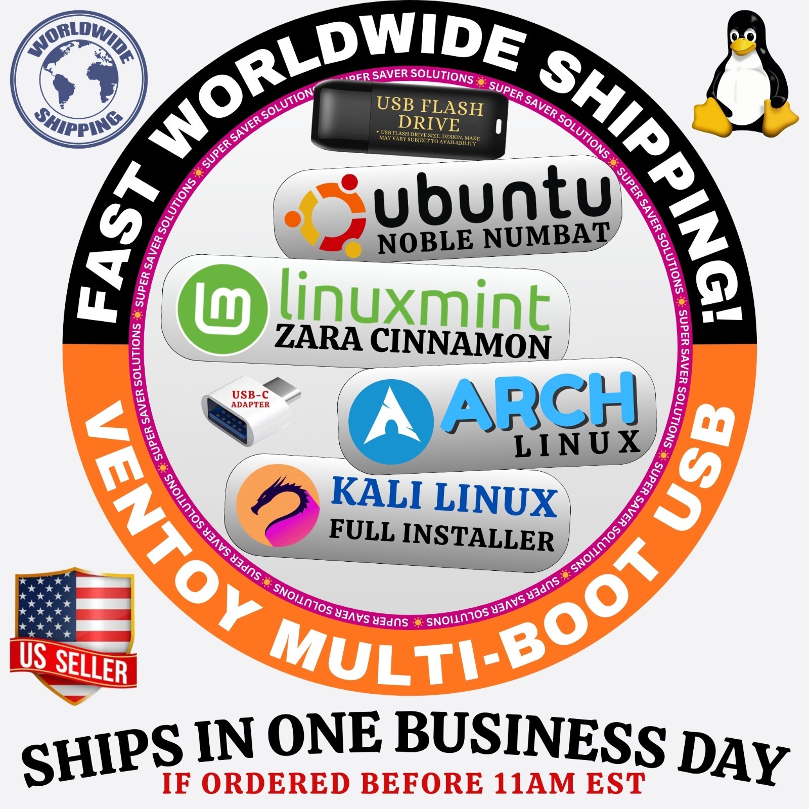 Popular Linux Distro Bundles - MultiBoot USB - Kali, Mint, Tails, Zorin, Qubes