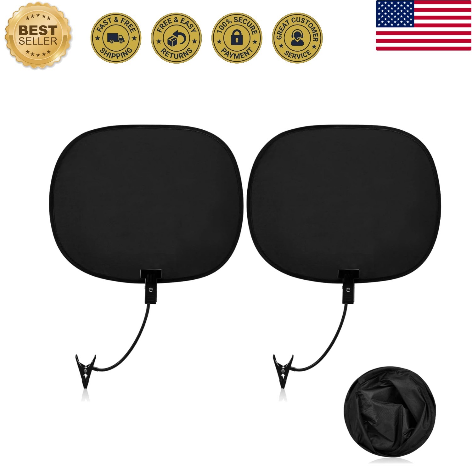 2 Pcs Sun Shade for Laptops & Tablets - Adjustable Clip Holder for Versatile Use