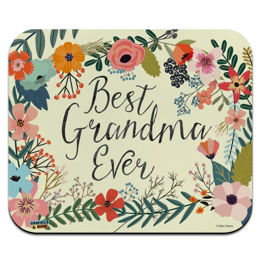 Best Grandma Ever Floral Low Profile Thin Mouse Pad Mousepad