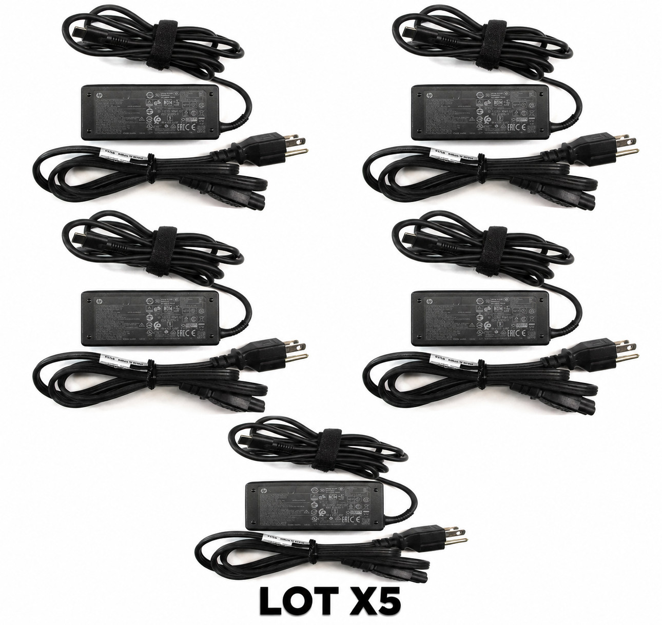 LOT x5 HP Chicony 45W USB-C AC Power Adapter Charger Chromebook A16-045N1A
