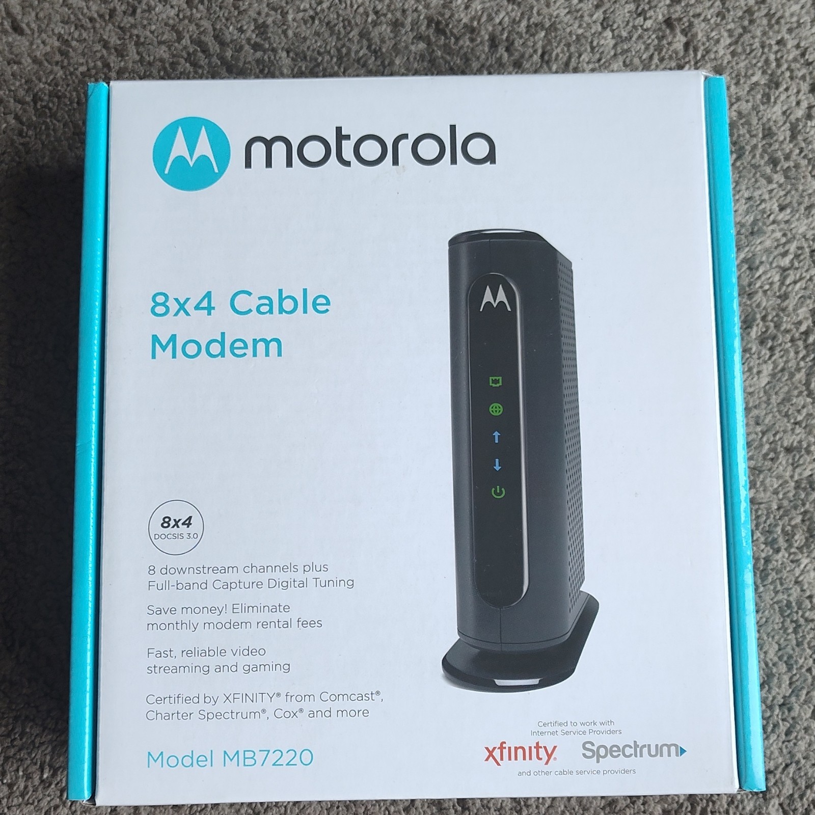 Motorola MB7220 DOCSIS 3.0 Cable Modem 8x4 343 Mbps Xfinity Spectrum Cox