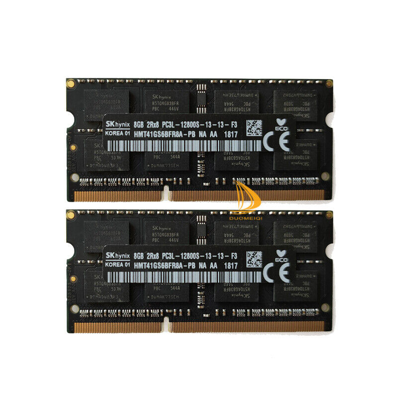 SK Hynix 2x8GB 2RX8 DDR3 1600MHz PC3L 12800 SODIMM Laptop RAM Memory 1.35V