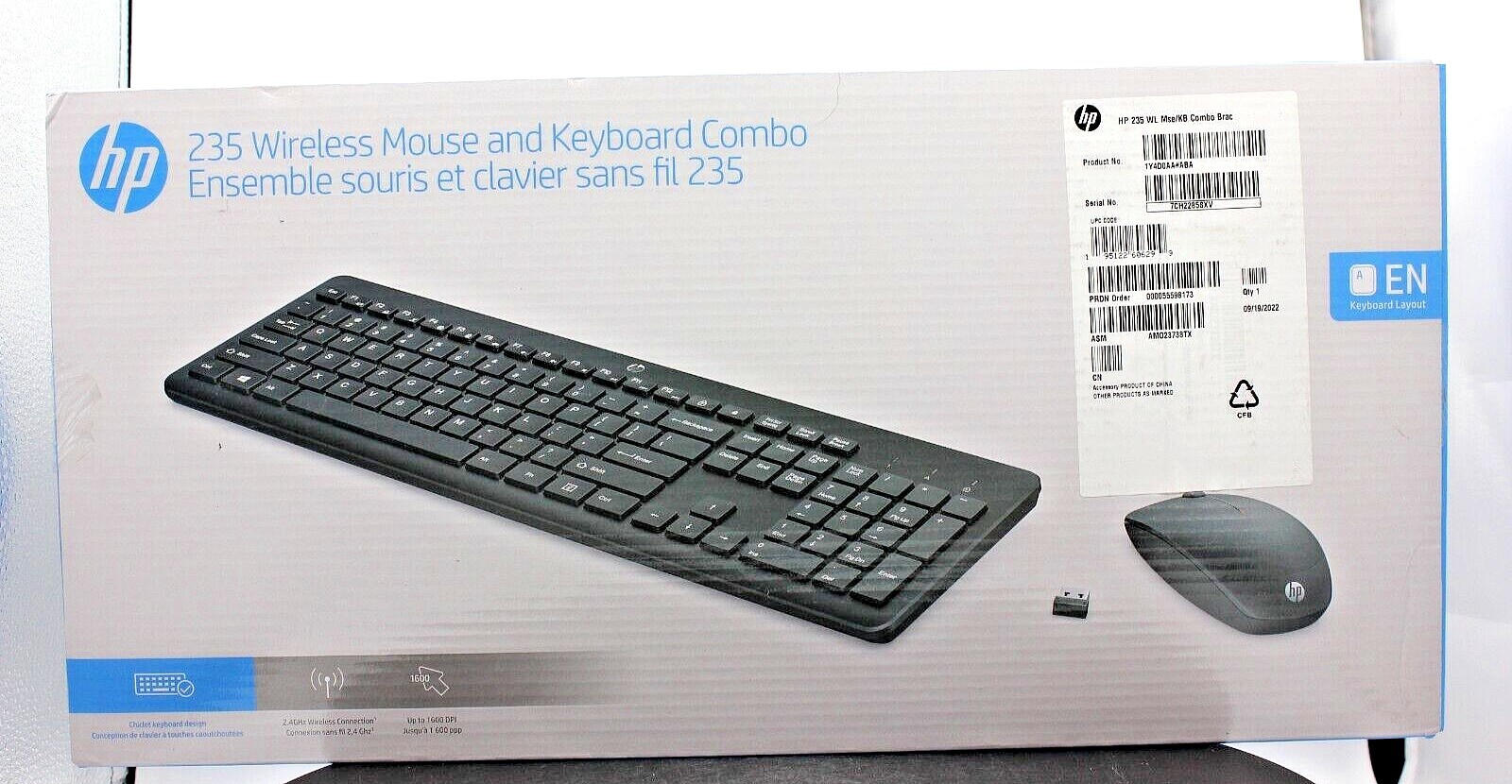HP 235 WIRELESS Mouse and KEYBOARD Combo US 1Y4D0AA#ABA 1Y4D0UT#ABA