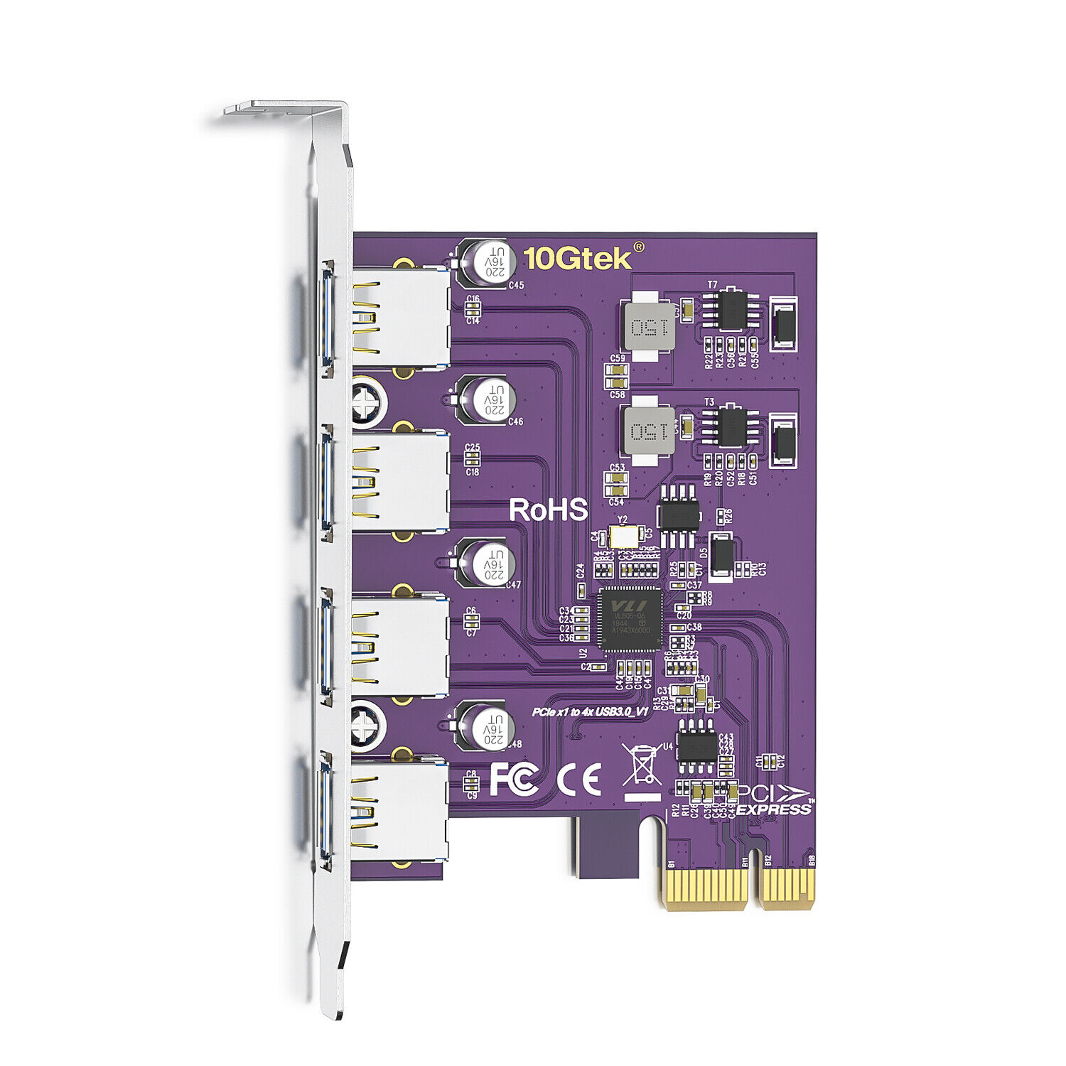 4 Port PCI-E to USB 3.0 HUB PCI Express Expansion Card Adapter