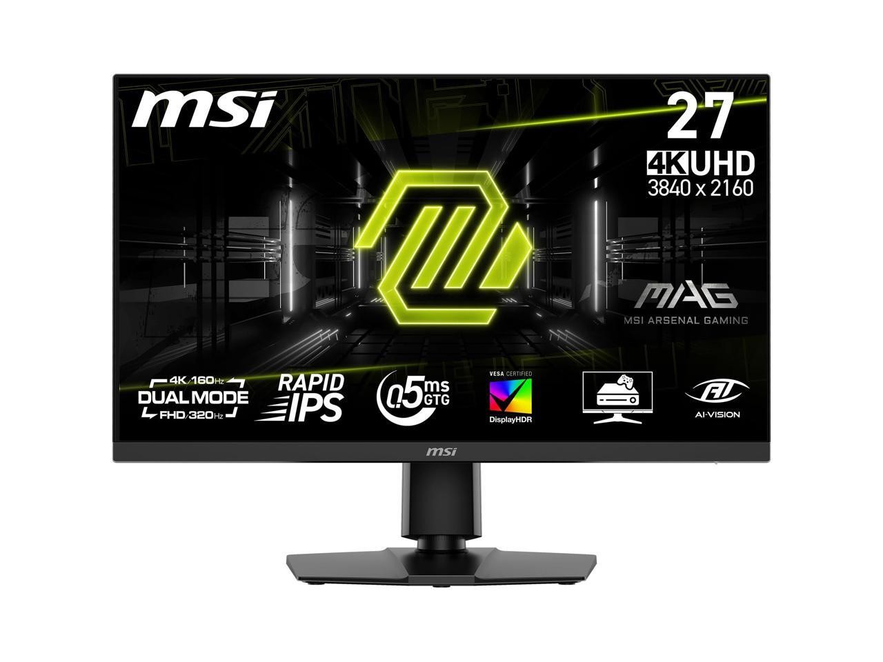 MSI 27" 320 Hz Rapid IPS UHD Gaming Monitor FreeSync (AMD Adaptive Sync) MAG 272