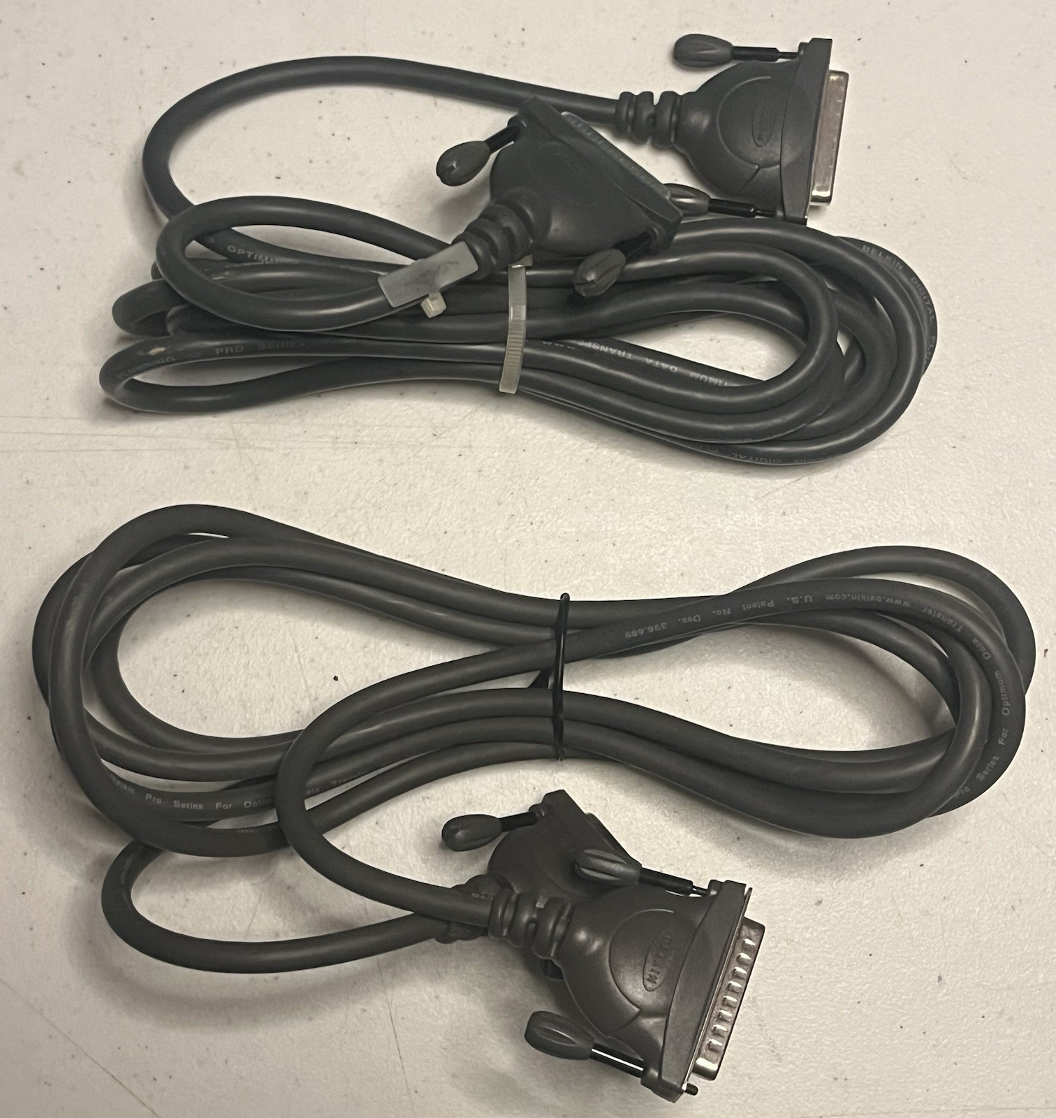 (2) Belkin F3D112-10 DB25 Parallel Printer Data Cable M/F Lot 2 10FT