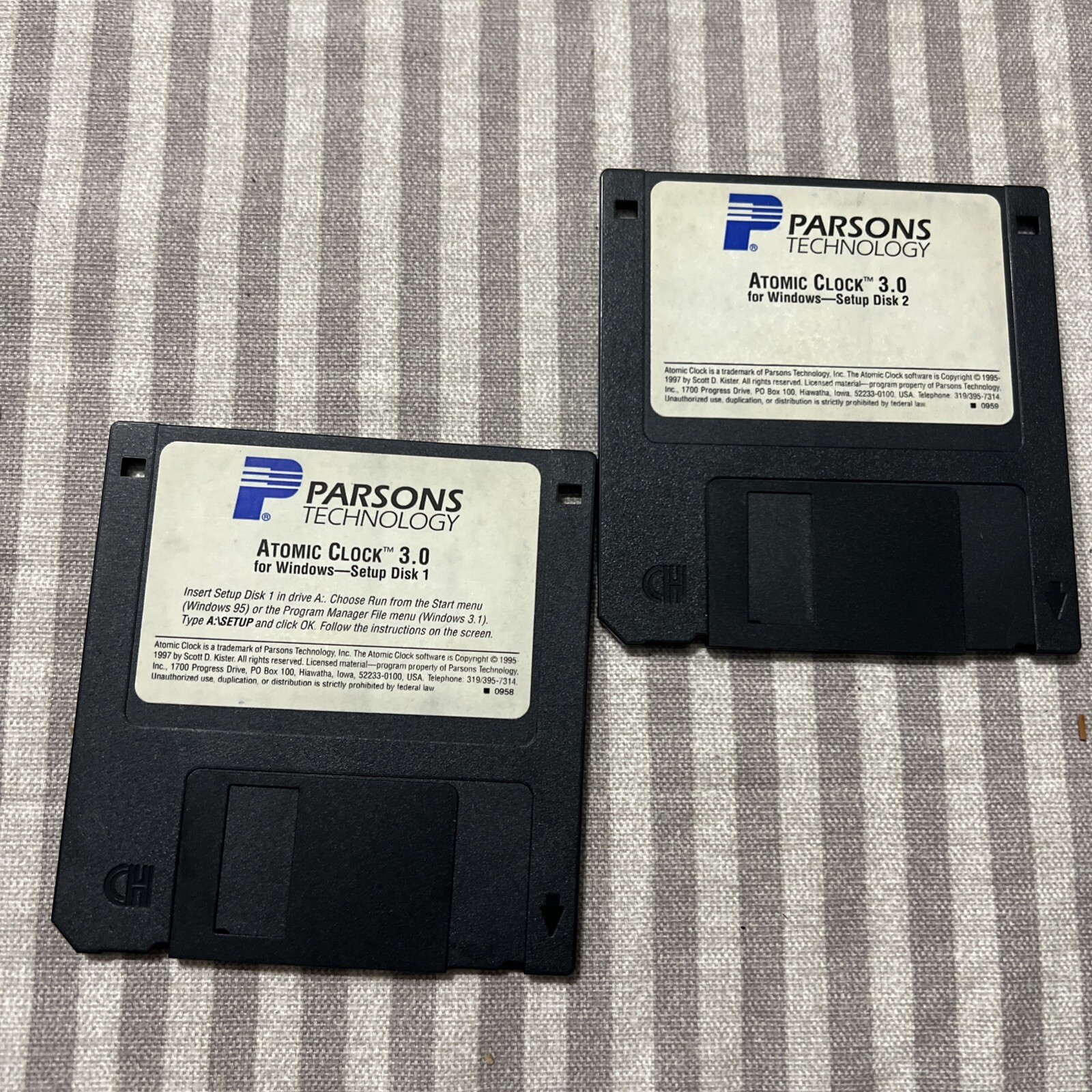 Vintage Software Parsons Technology Atomic Clock 3.0 For Windows 1995