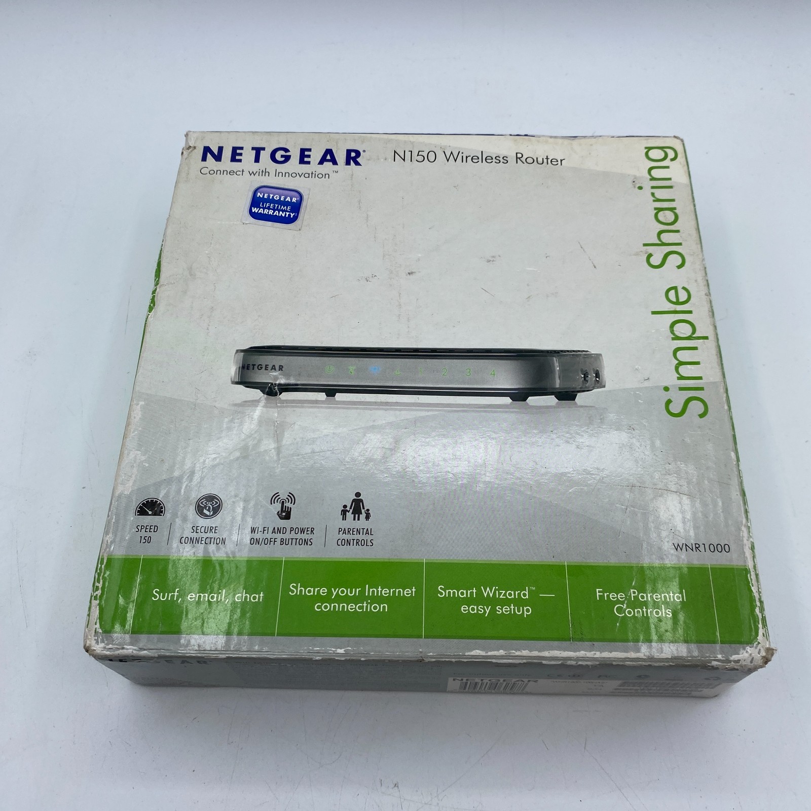 Netgear N150 Wireless Router WNR1000 Parental Controls Wi-Fi 4 Port Used AS IS