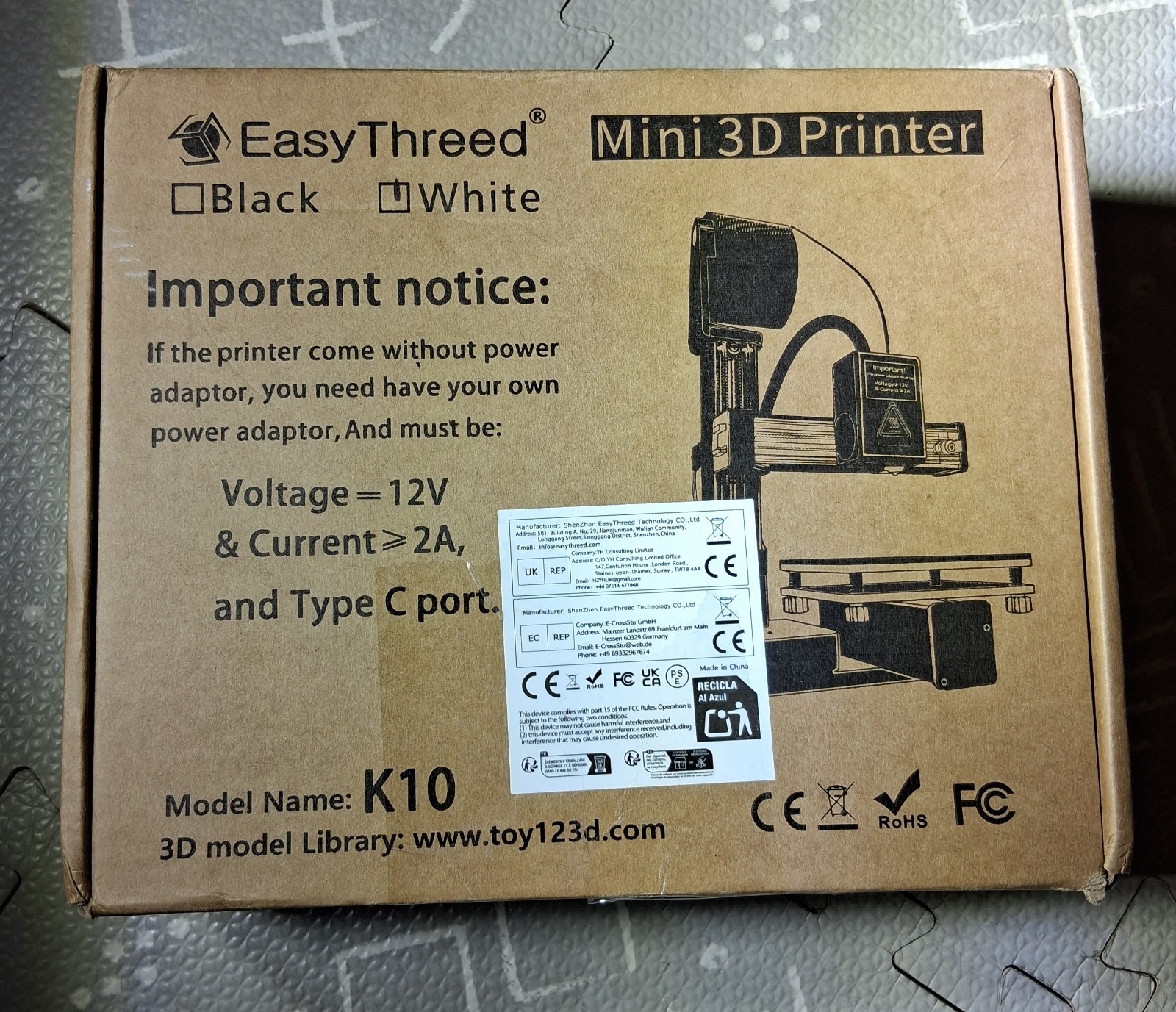 EasyThread K10 Mini 3D Printer Portable Desktop FDM Printing Machine BRAND NEW✅️