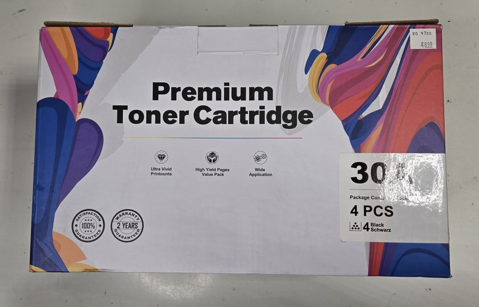 UNIWORK 30A PREMIUM TONER CARTRIDGE 4 Pk BLACK NEW (5E)