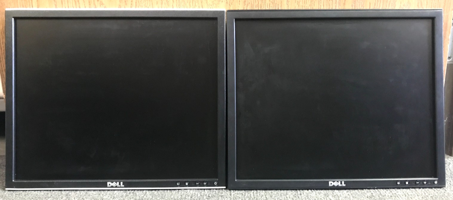 DELL - LOT OF 2 - 1908FPt - P190St - 19" LCD Monitor VGA DVI 5:4 NO STANDS