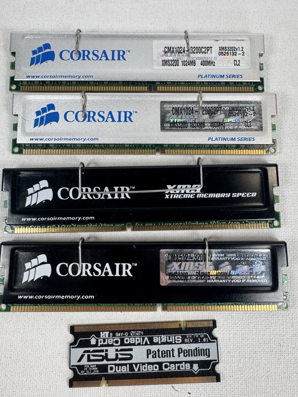 Corsair XMS DDR 3GB RAM Lot 2x1GB 2x512MB PC3200 DDR400 400MHz CL2