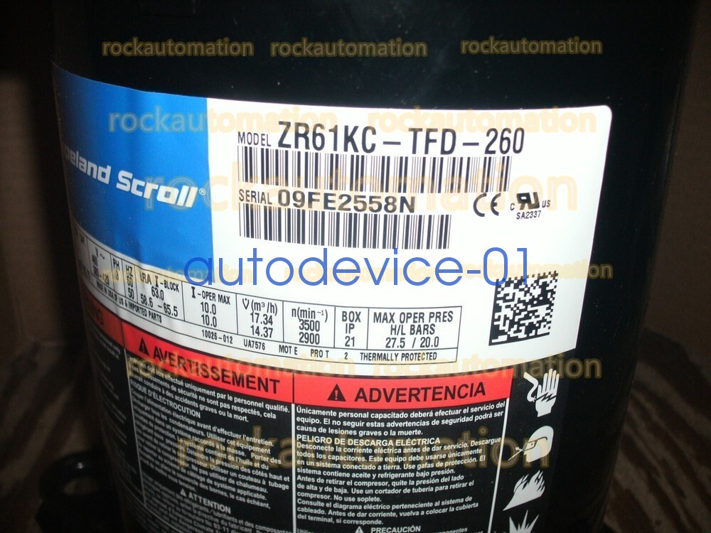 COPELAND ZR61KC-TFD-260 SCROLL COMPRESSOR Factory Sealed DHL/FedEx