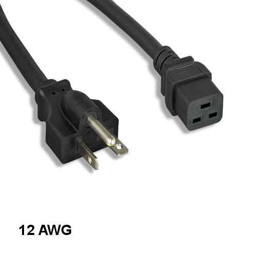 [Lot10] 10Ft Black Heavy Duty Power Cord NEMA 6-20P to IEC60320 C19 12AWG 20A/25