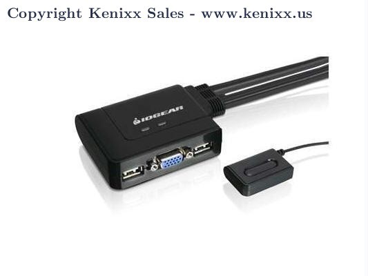 Iogear 2-port Usb Kvm Switch With Cables And Remote