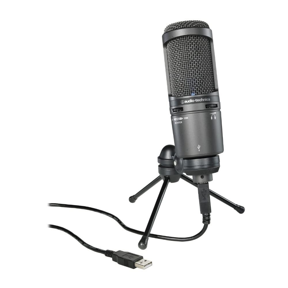 Audio-Technica AT2020USB+ USB Condenser Microphone w/ Headphone Jack Black