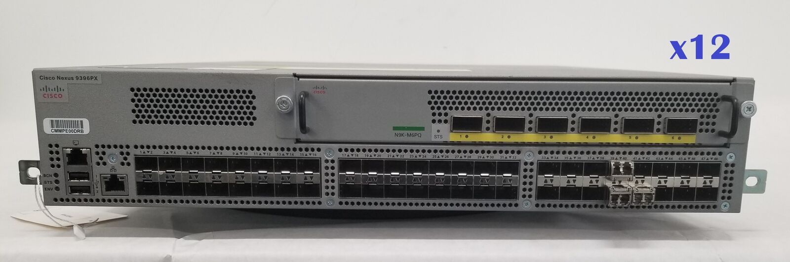 Lot of 12 Cisco Nexus N9K-C9396PX 48Port 6x40Gbit QSFP Switch w/N9K-M6PQ Tested