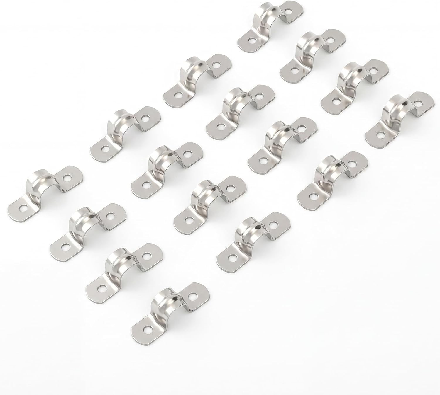 100 Pcs 1/2 Inch Opening 304 Stainless Steel Pipe Strap U Bracket Clamp