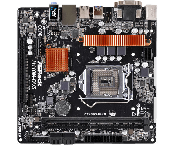 For ASRock H110M DVS R3.0 motherboard H110 LGA1151 2xDDR4 32GB ATX Tested oK