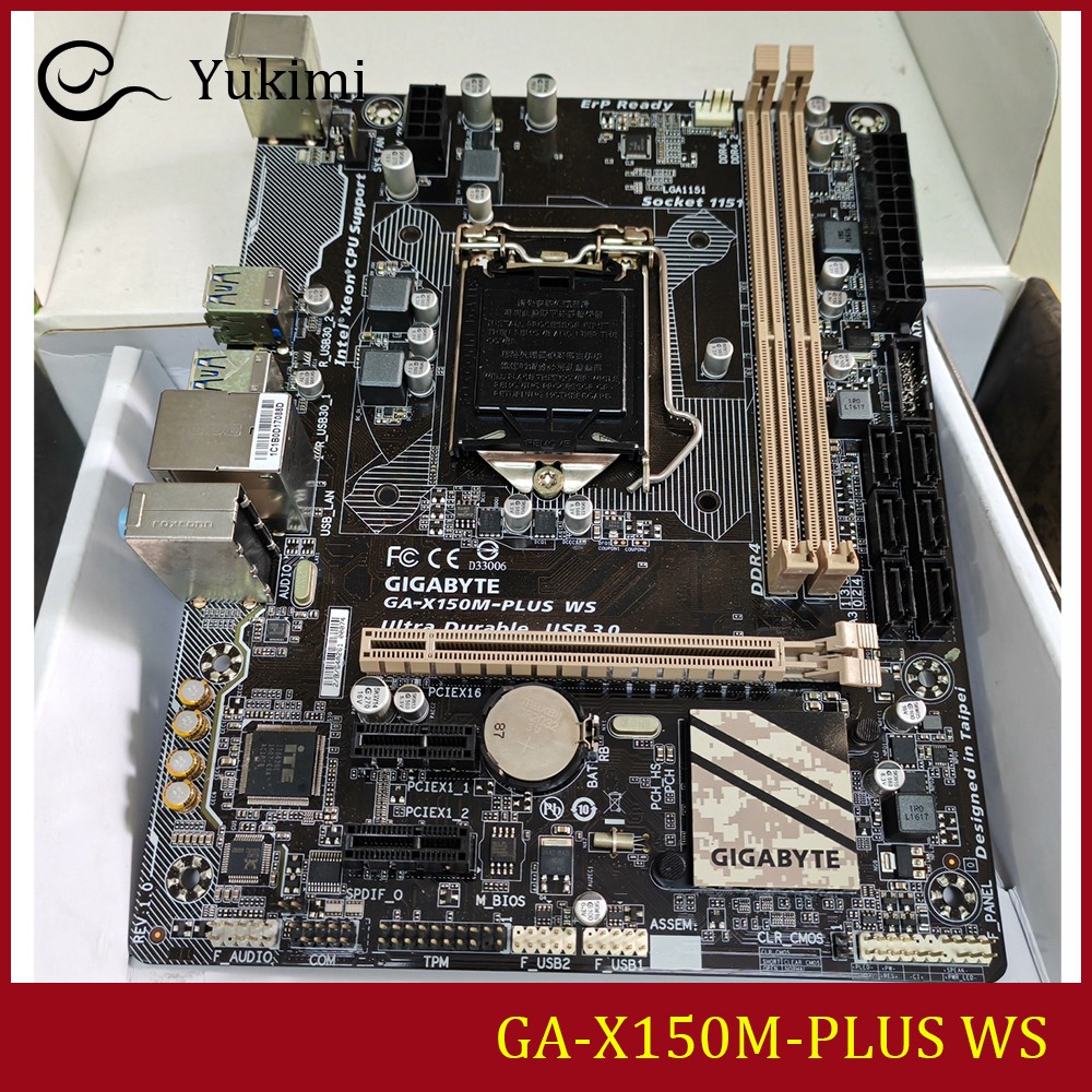 FOR GIGABYTE GA-X150M-PLUS WS DDR4*2 32GB LGA1151 Micro ATX Ｍotherboard Test OK