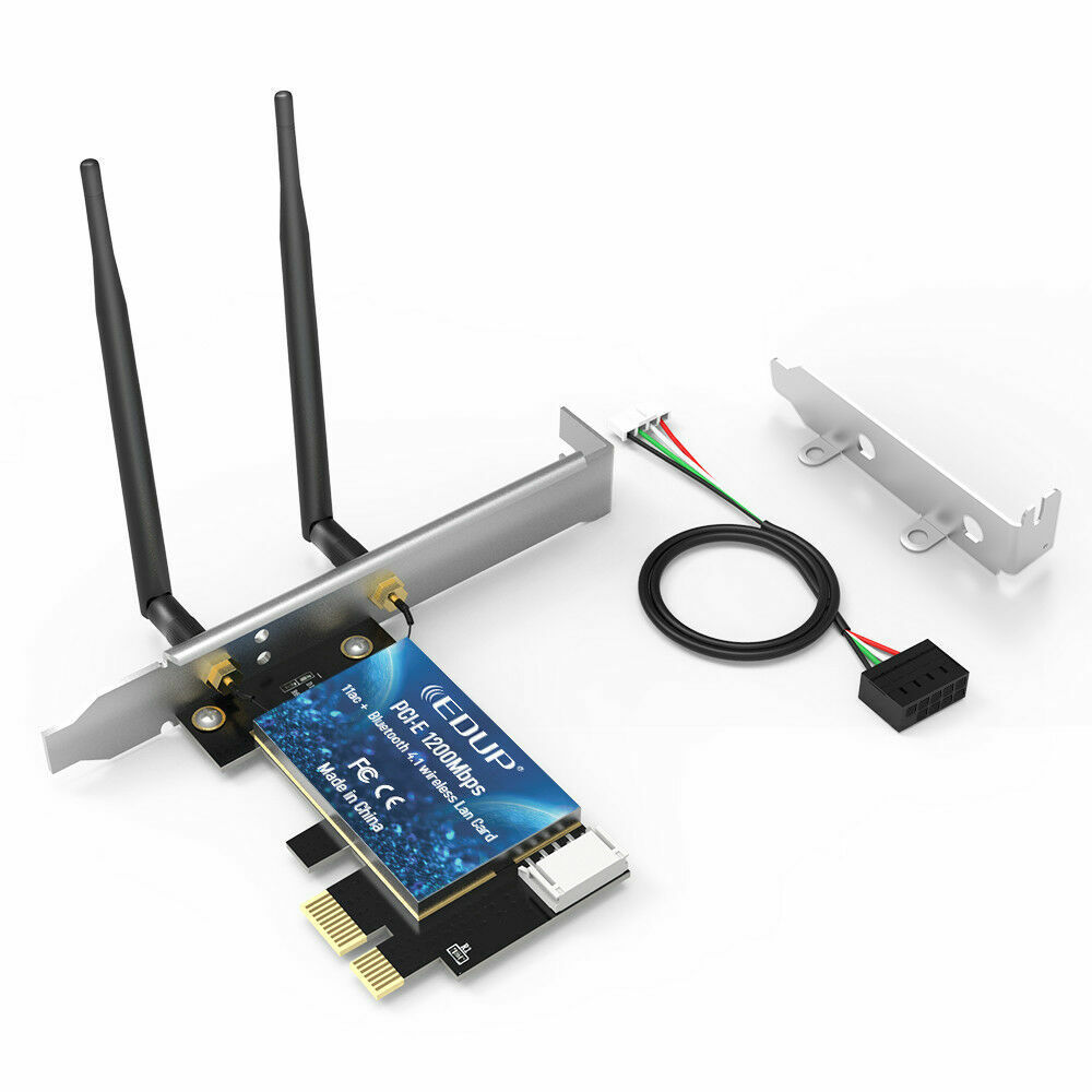 Dual Band AC 1200M PCI-E Card Wireless Bluetooth Adapter Dongle Low Profile