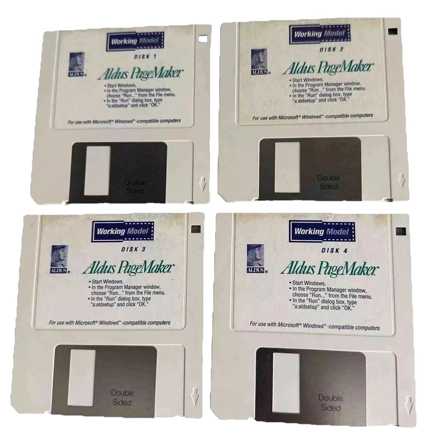 Vintage 1991 Aldus PageMaker 4 Discs Case PC Windows DTP Software Collectible