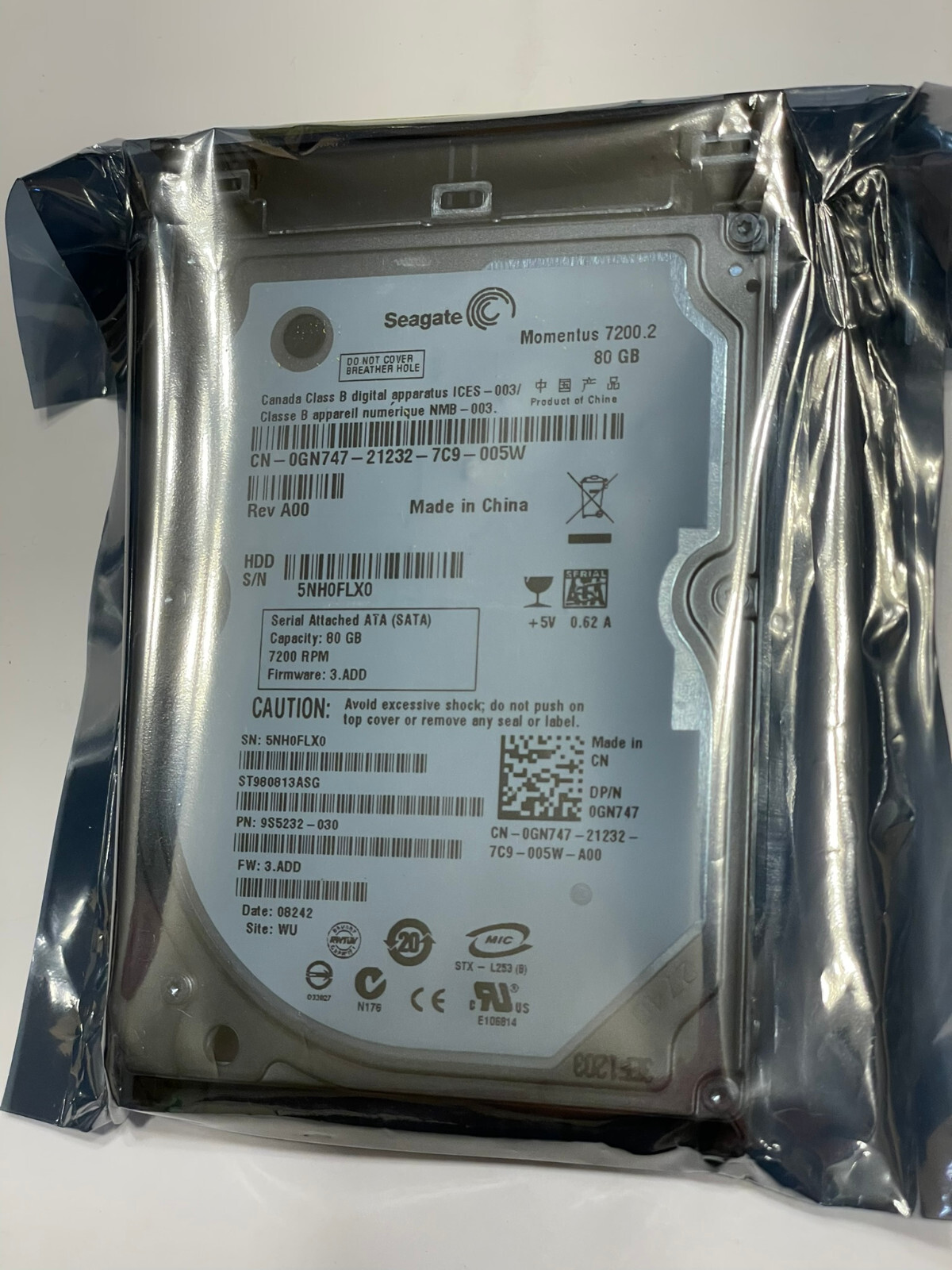 Seagate Momentus 7200.2 80 GB,Internal, 2.5" (ST980813ASG) Hard Drive
