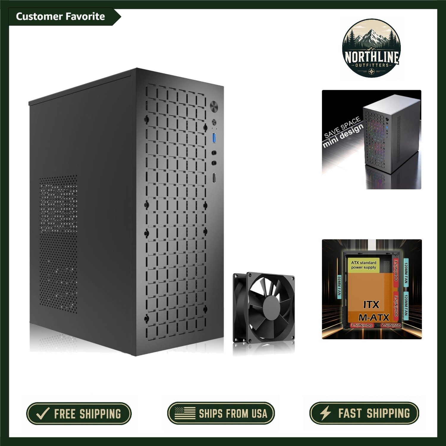 Versatile MATX Micro ATX PC Case – Black Mini-Tower with High Airflow Design